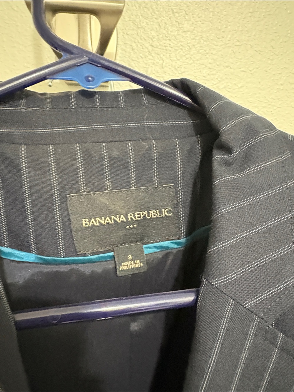 Banana Republic Navy Pinstripe Suit Blazer & Trousers - Picture 2 of 10